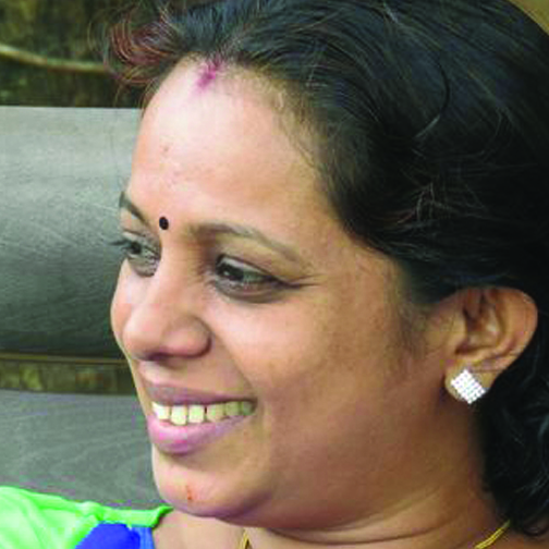 Sini PG at Lokadharmi's 26th Annual Day and World Theatre Day 2023 event, at Lokadharmi Nadakaveenu