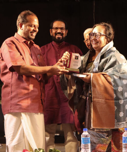 K.N Unnikrishnan MLA at Lokadharmi's 26th Annual Day and World Theatre Day 2023 event, at Lokadharmi Nadakaveenu