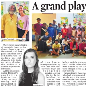 A grand play at work: 50 children attending the storytelling workshop in Kochi